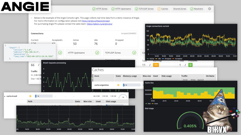 Красивая живая демка лучше любых картинок: https://console.angie.software/