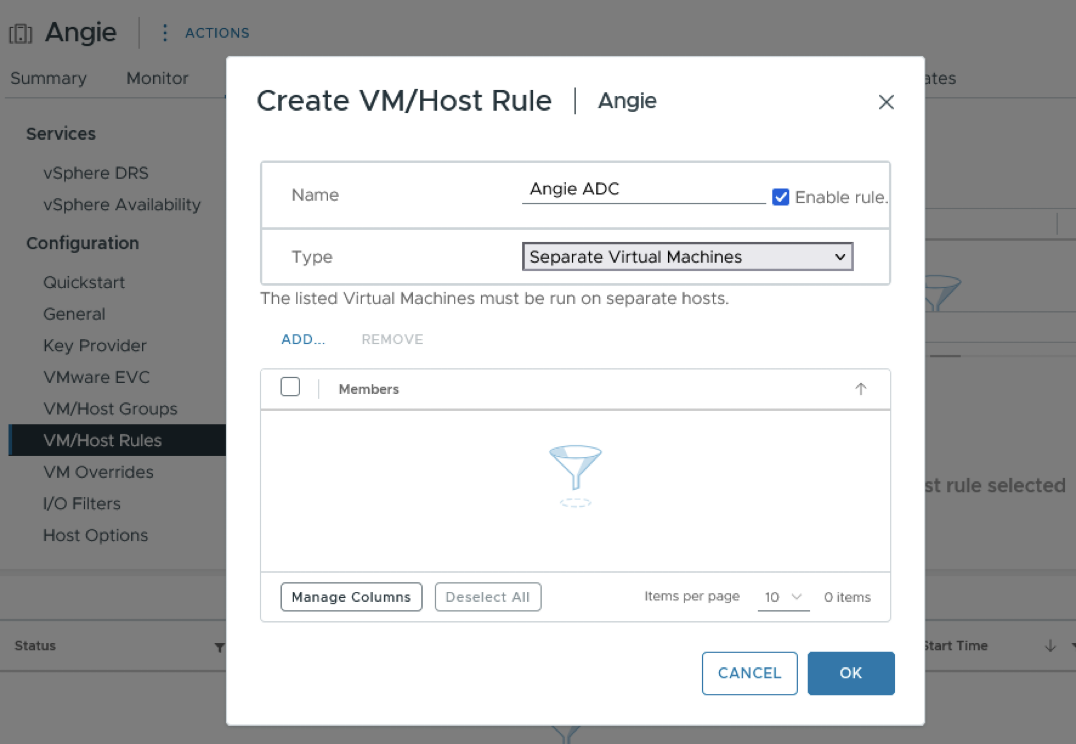 Создание запрещающего правила
